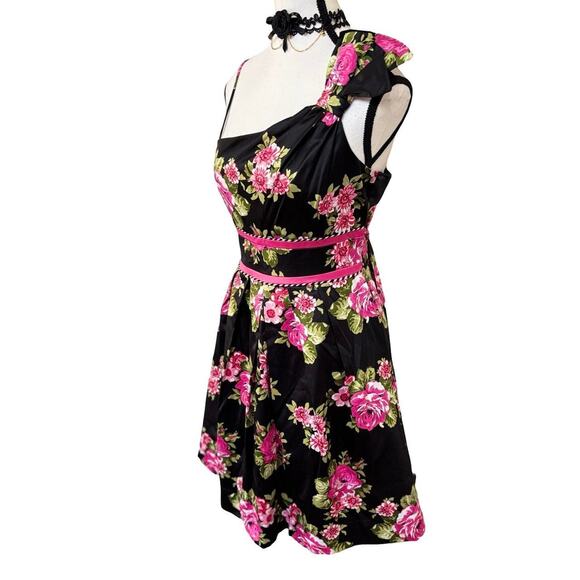 Y2K VTG.‎ TEEZE ME ONE SHOULDER PARTY DRESS MEDIUM EUC - Picture 4 of 7